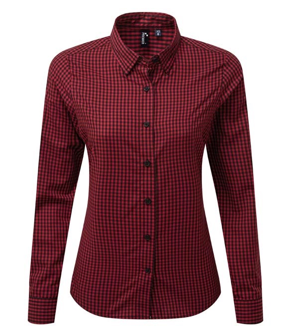 Premier Ladies Maxton Check Long Sleeve Shirt