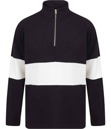 Front Row Panelled 1/4 Zip Neck Top